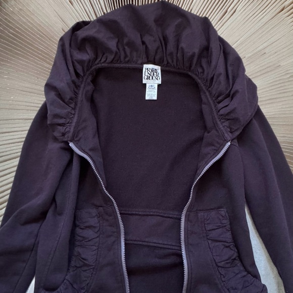 Prairie Underground Eggplant Plum Long Cloak Hoodie Zip Up Sweatshirt Size S - Picture 6 of 9